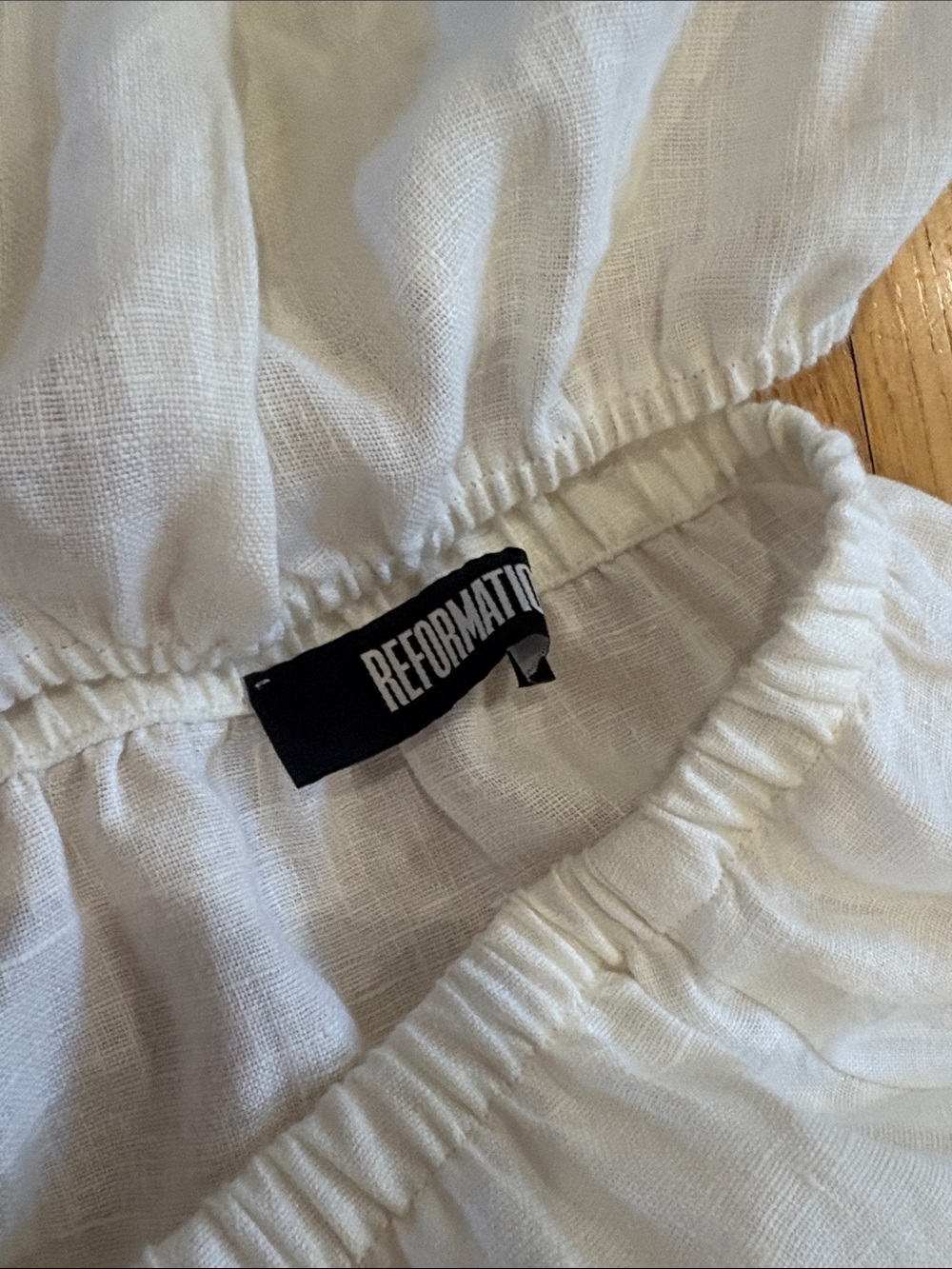 Reformation White two piece, skirt and off the shoulder top - Picture 3 of 5